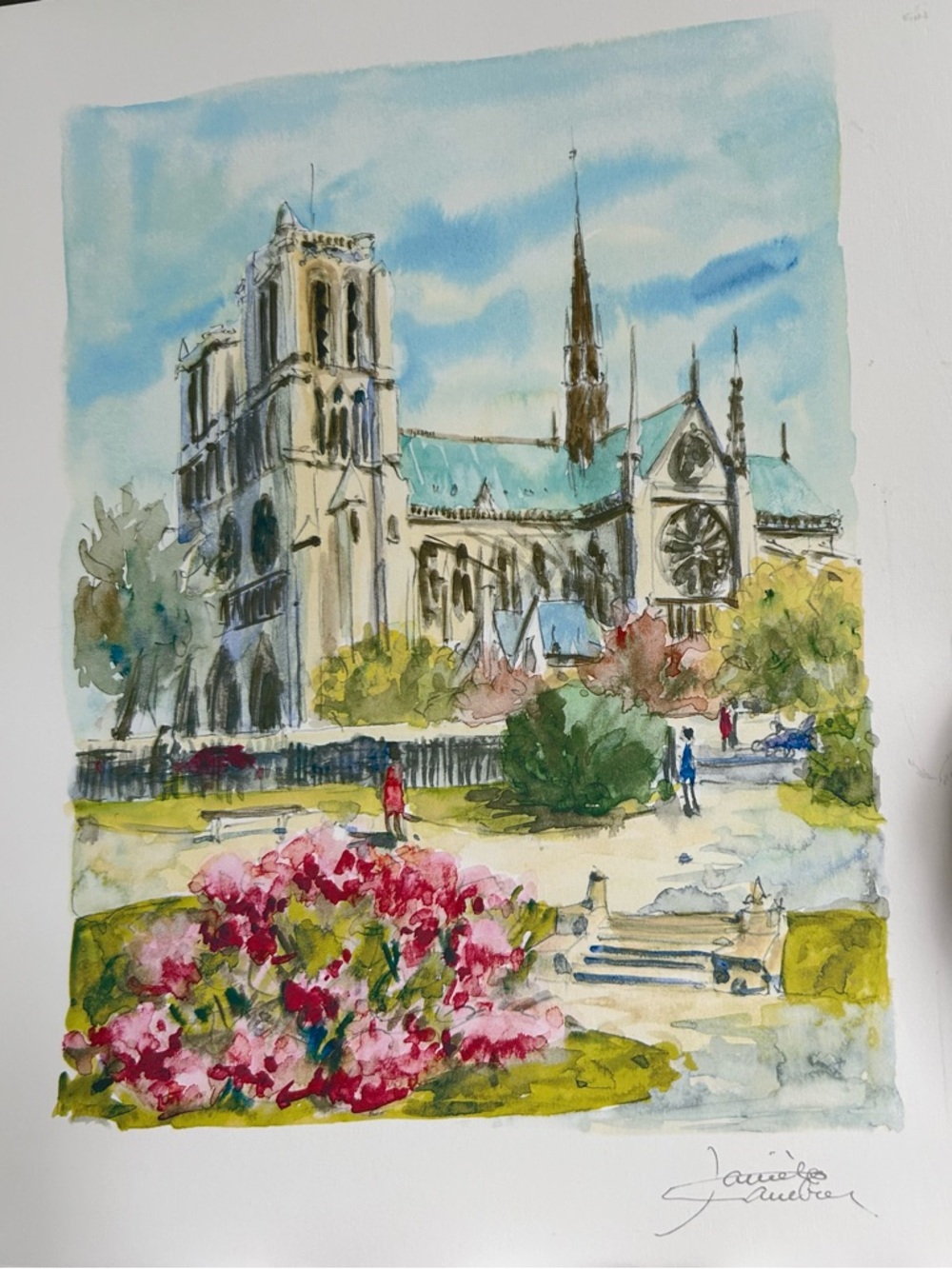 Watercolor Cathedral Garden Art Print
